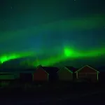 Lofoten Mountains Midnight Sun And Nothern Lights In