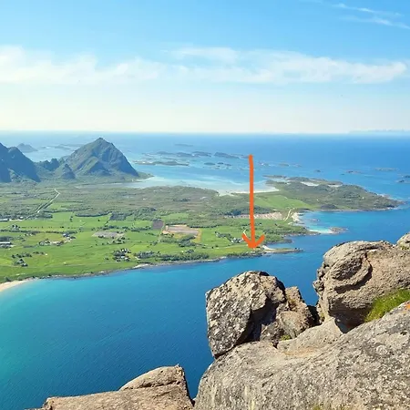 Lofoten Mountains Midnight Sun And Nothern Lights In