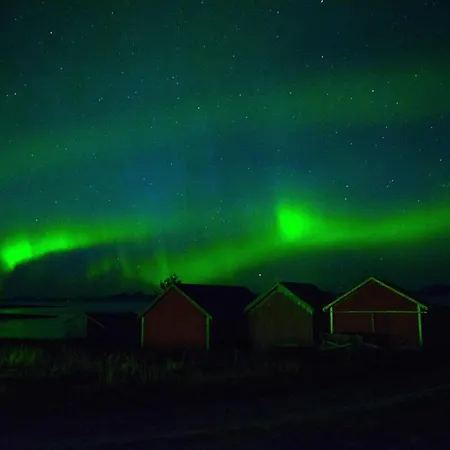 Lofoten Mountains Midnight Sun And Nothern Lights In