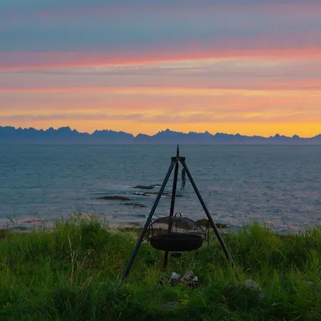 Lofoten Mountains Midnight Sun And Nothern Lights In Holiday home