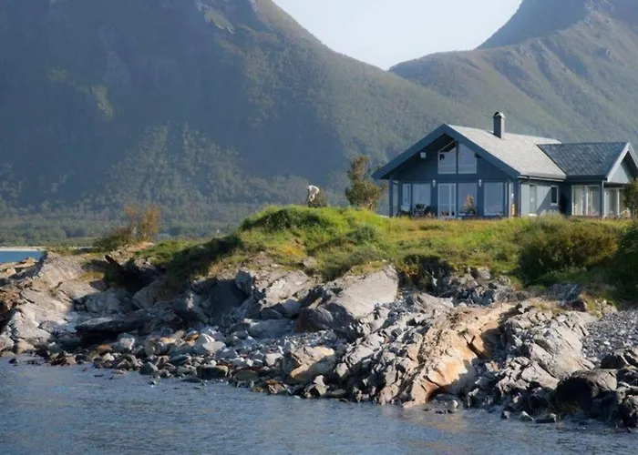 Lofoten Mountains Midnight Sun And Nothern Lights In *