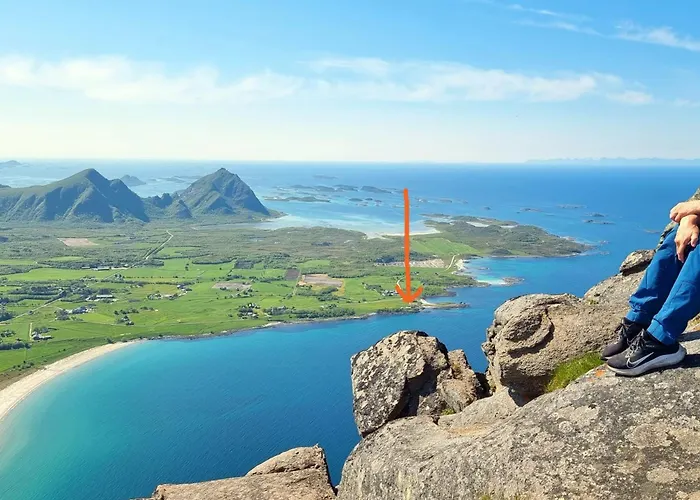 Lofoten Mountains Midnight Sun And Nothern Lights In